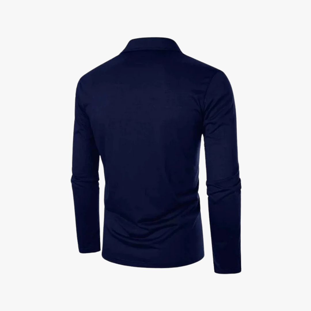 Men’s Long Sleeve Polo Shirt, Smart-Casual Cotton Blend